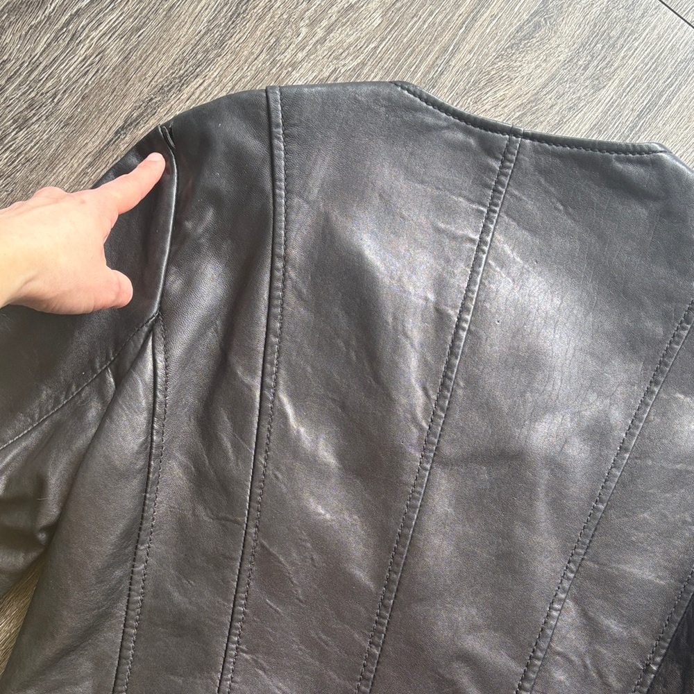Michael Kors Leather Moto Jacket - Picture 5 of 11
